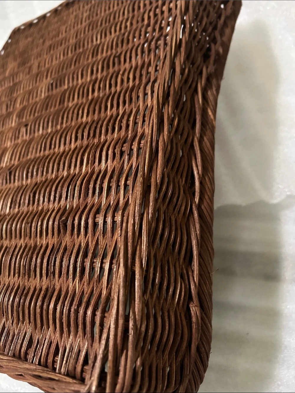 Studio McGee RARE Woven Vintage French Tray Wicker Rattan Rectangular